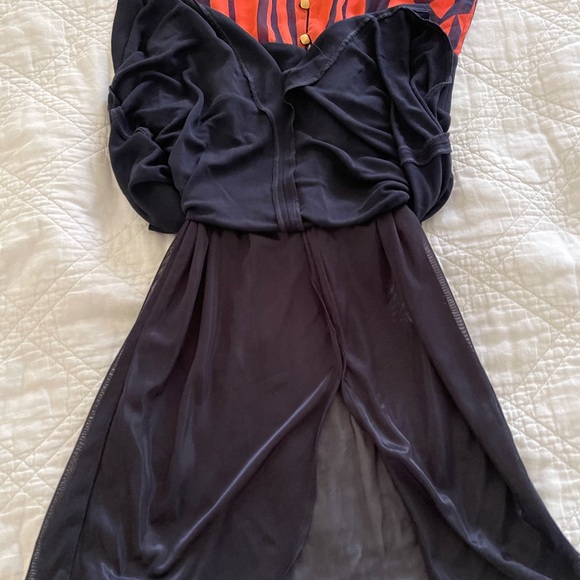 Mng by Mango coral and navy blue dress - Picture 11 of 14